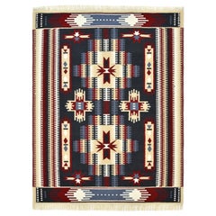 Evette, Bohemian Southwestern Handmade Area Rug, Navy