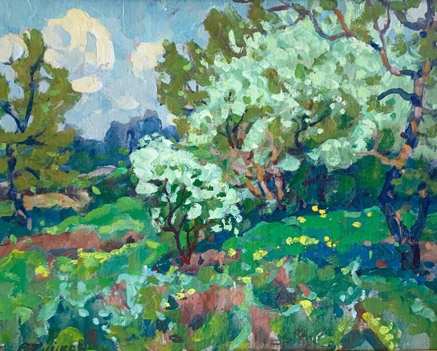 Landscape Painting Evgeni Chuikov - Blossomines de pomme