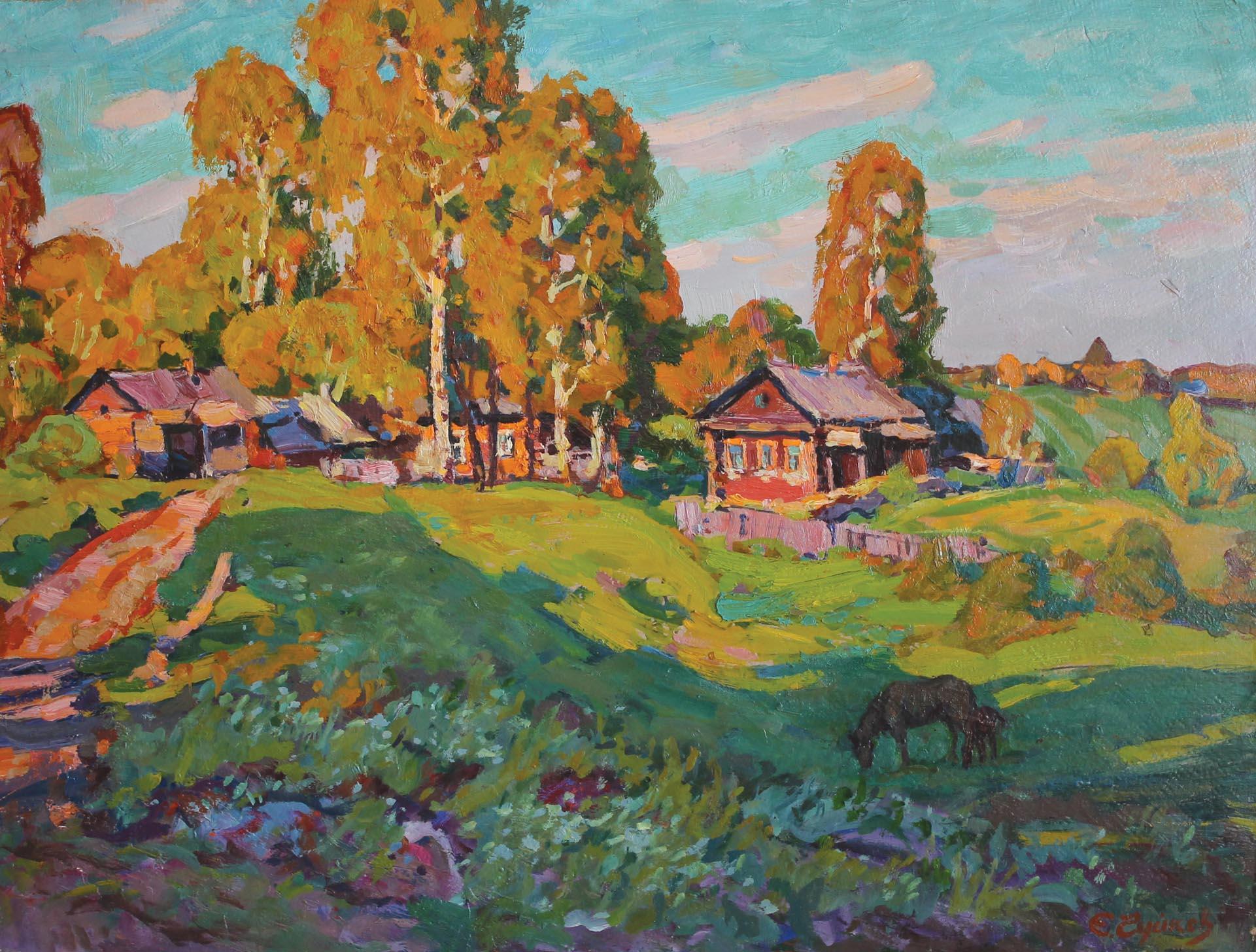 Evgeni Chuikov Landscape Painting - Pastoral