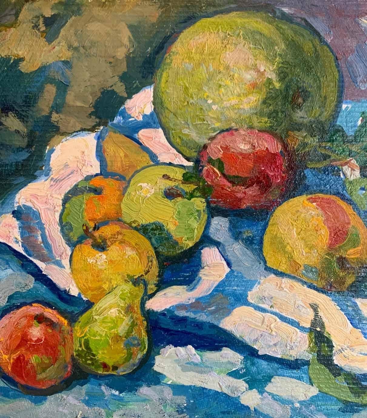 Peaches and Dogrose - Impressionist Painting by Evgeni Chuikov