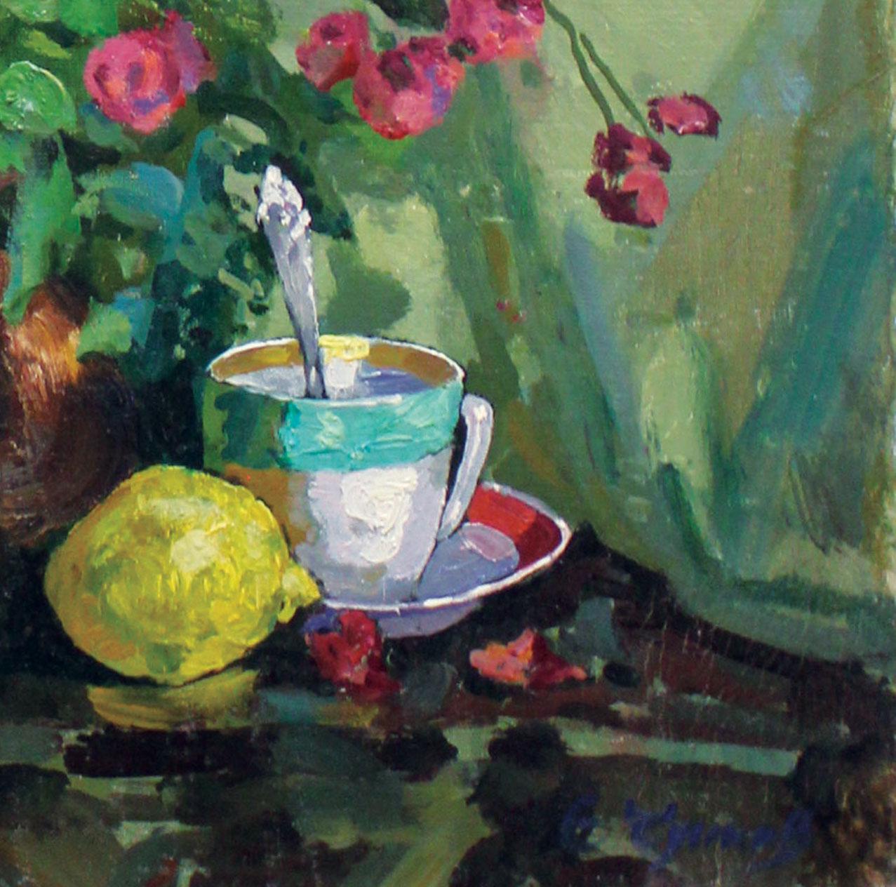 Rosen (Schwarz), Still-Life Painting, von Evgeni Chuikov