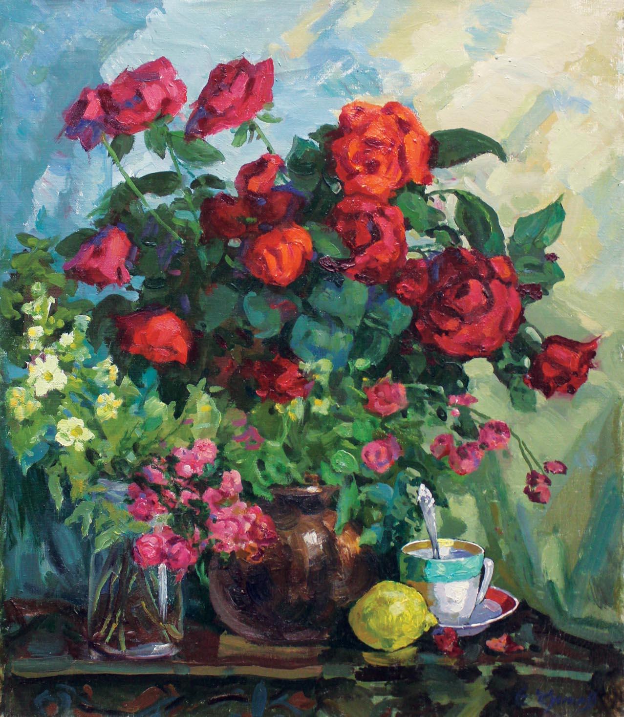 Still-Life Painting Evgeni Chuikov - Roses