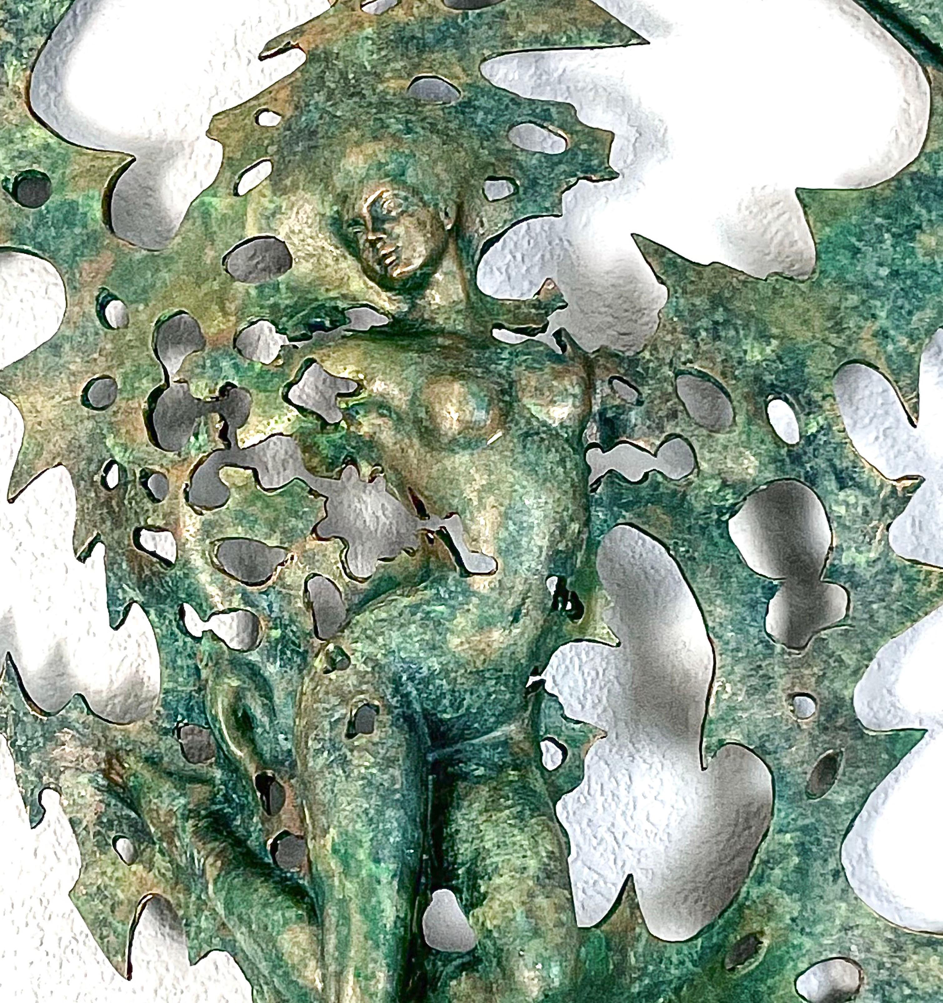 The Green Dreamcatcher by Evgeni Vodenitcharov is an original sculpture made in 2019 of mixed media including fiberglass was inspired by the beautiful Native American dreamcatchers, but also a deconstruction of human form, the movement of negative