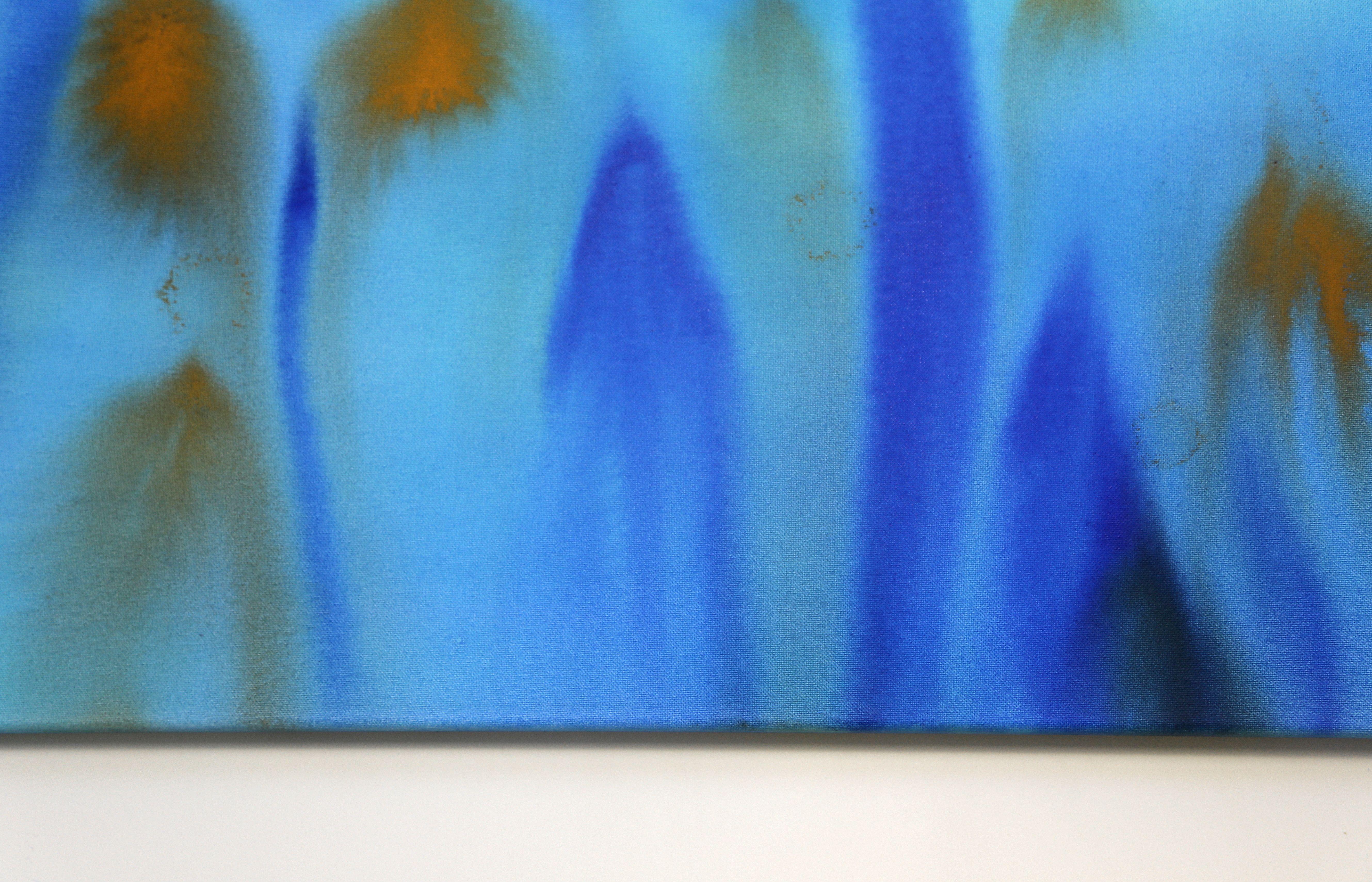 Pittura astratta originale.  Colori ricchi e vivaci.     DIMENSIONI: 100 X 80 cm    DETTAGLI :     - Acrilico di alta qualità, vernice spray su tela  - Include un certificato di autenticità firmato dall'artista  - Stile: Moderno, Astratto,
