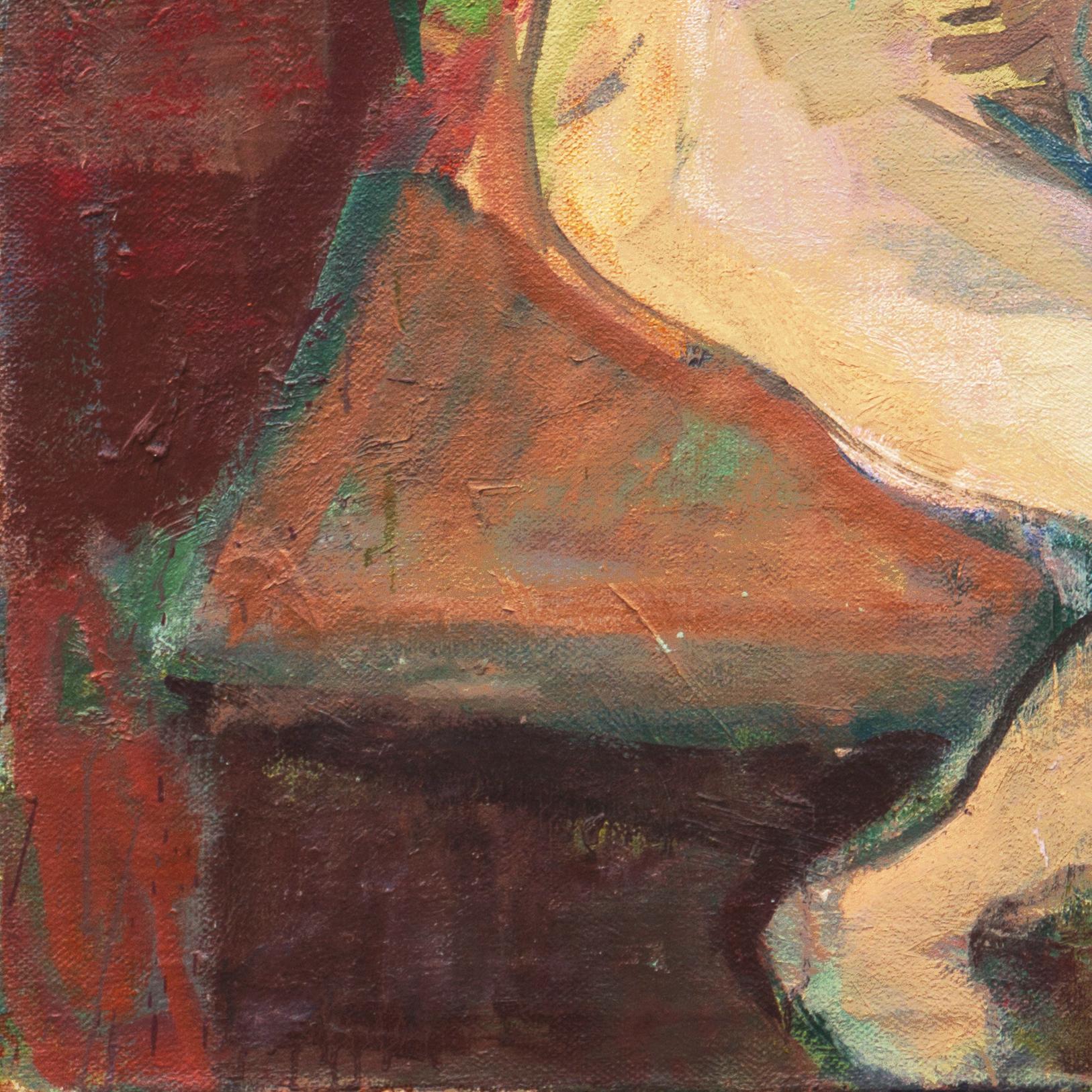 „Charlotte mit Krönchen“, Paris, Königliche Kunstakademie, Dänemark, Kopenhagen (Braun), Nude Painting, von Evgenij Klenø