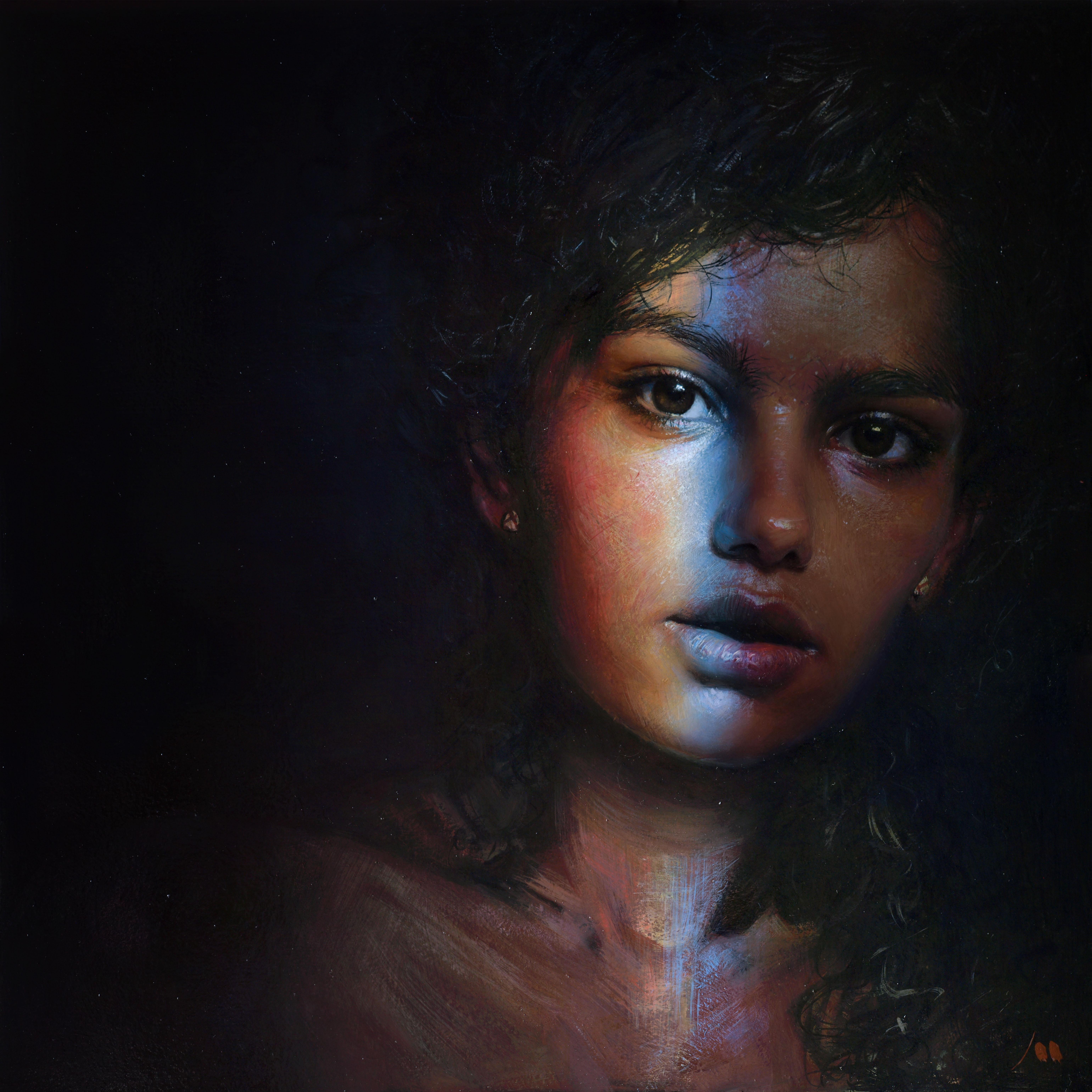 Evgeniy Monahov Portrait Painting - Black Rainbow
