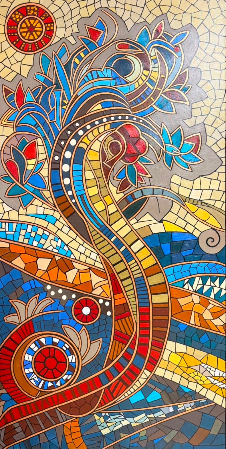 Abstract Painting de Evgeniya Brits - «La danza de los cerezos en flor».