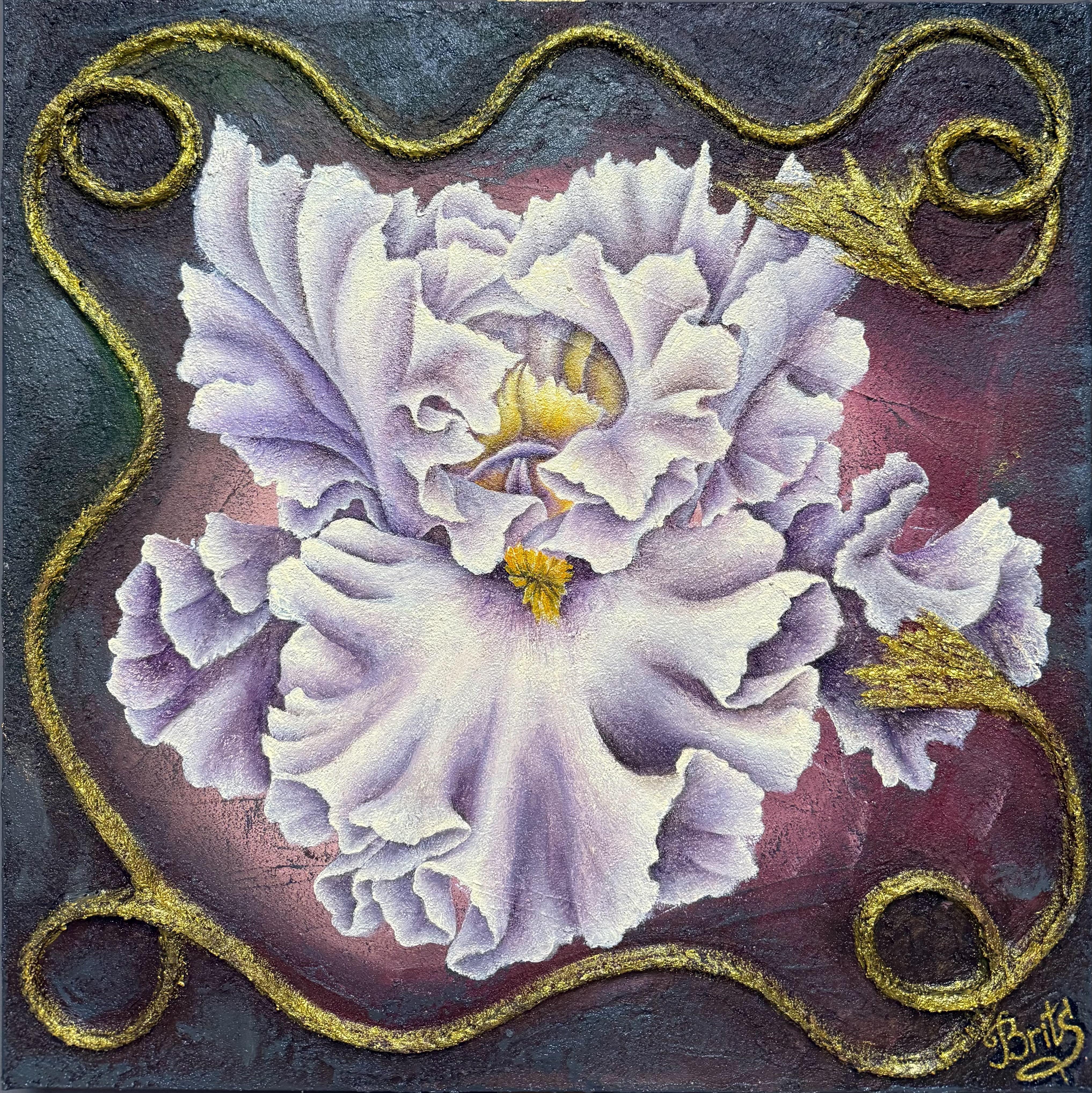 Iris 2 - Painting Impressionismo astratto di Evgeniya Brits