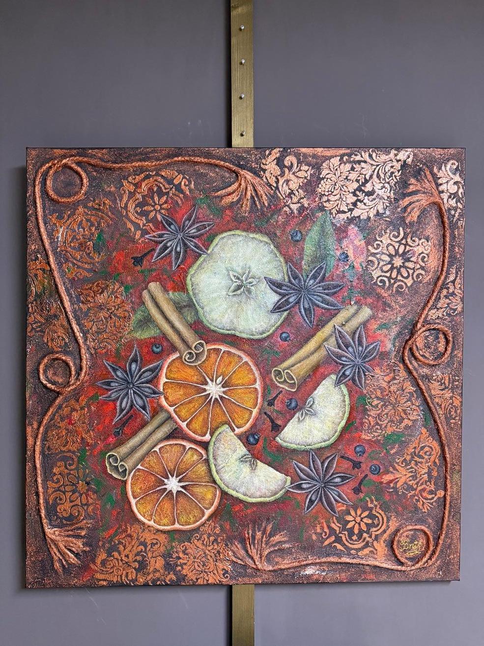 Mulled Wine. The Tipsy Frame - Painting by Evgeniya Brits