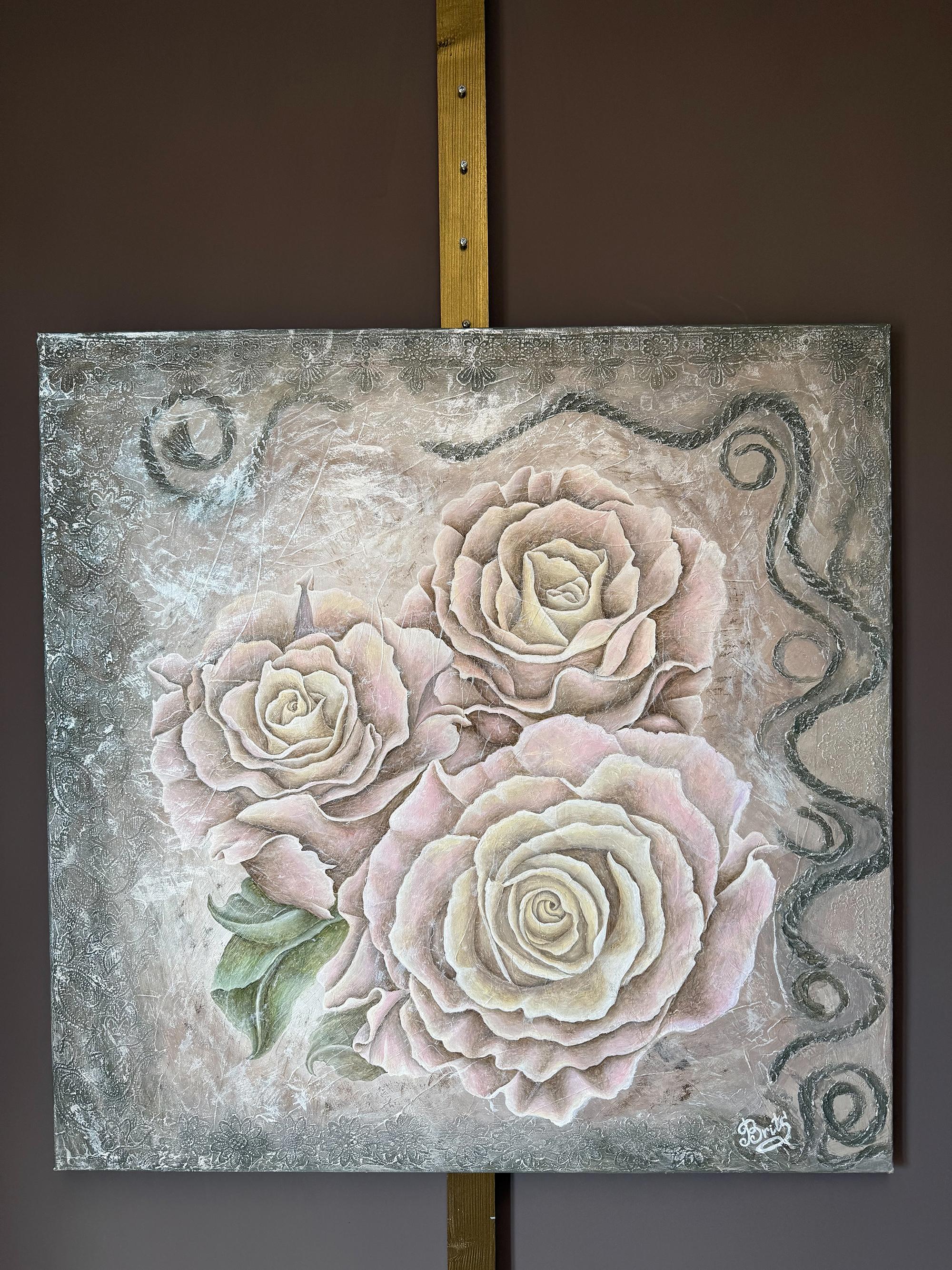 Rosas en Hielo - Painting di Evgeniya Brits