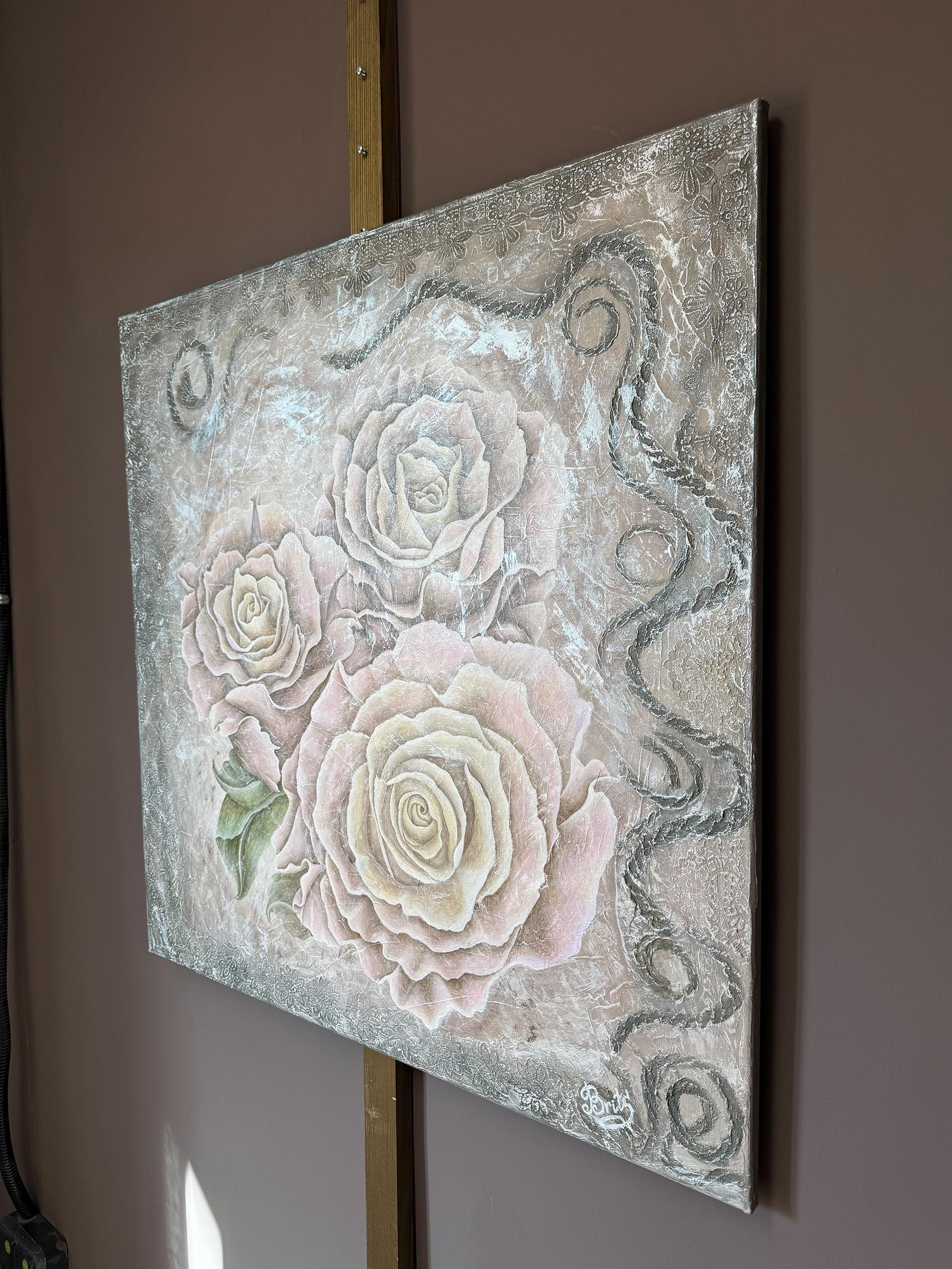 Rosas en Hielo - Painting Impressionismo astratto di Evgeniya Brits