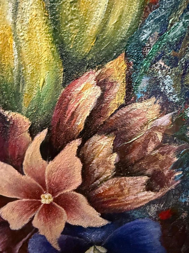 Symphony of Colors - Gray Abstract Painting by Evgeniya Brits