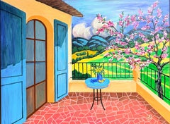 "Terrace with Almond Blossoms."