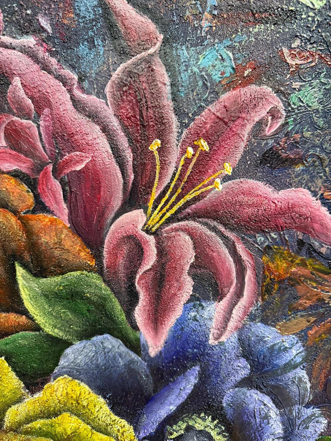 Whispers of Bloom - Gray Abstract Painting by Evgeniya Brits