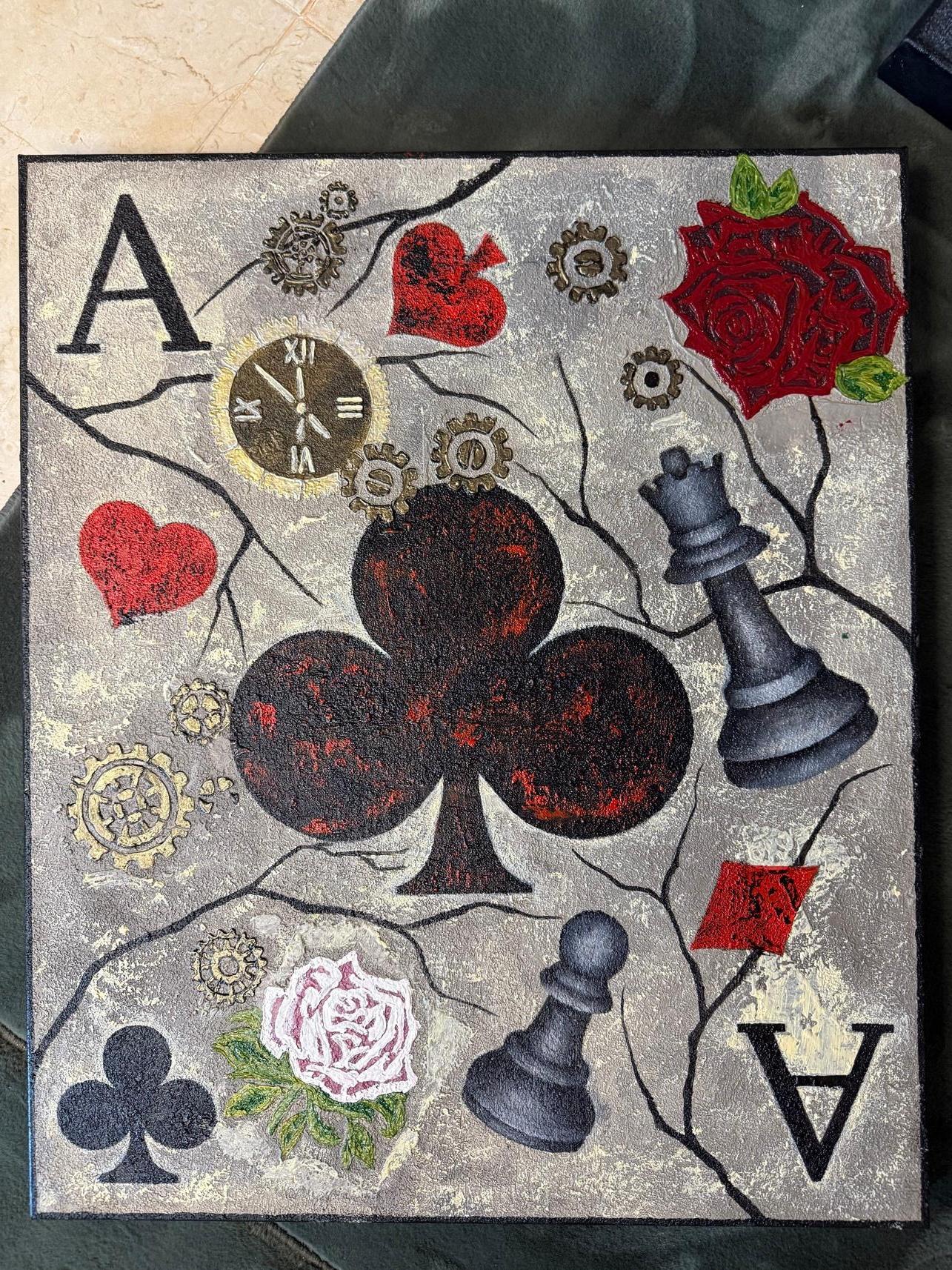 Das Geflüster des Clubs (Postmoderne), Painting, von Evgeniya Brits