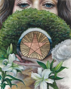 Magic Realism Figurative Artwork, "Prosperity ((Ace of Pentacles)