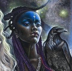 Magic Realism Figurative Artwork, "Ritual (Devil)" by Evgeniya Golik