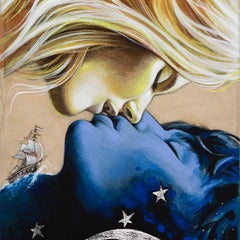 Magic Realism Figurative Artwork, "The Kiss" by Evgeniya Golik