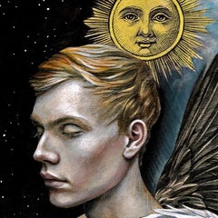 Figuratives Kunstwerk des magischen Realismus, „Gemini-Zodiac“ von Evgeniya Golik