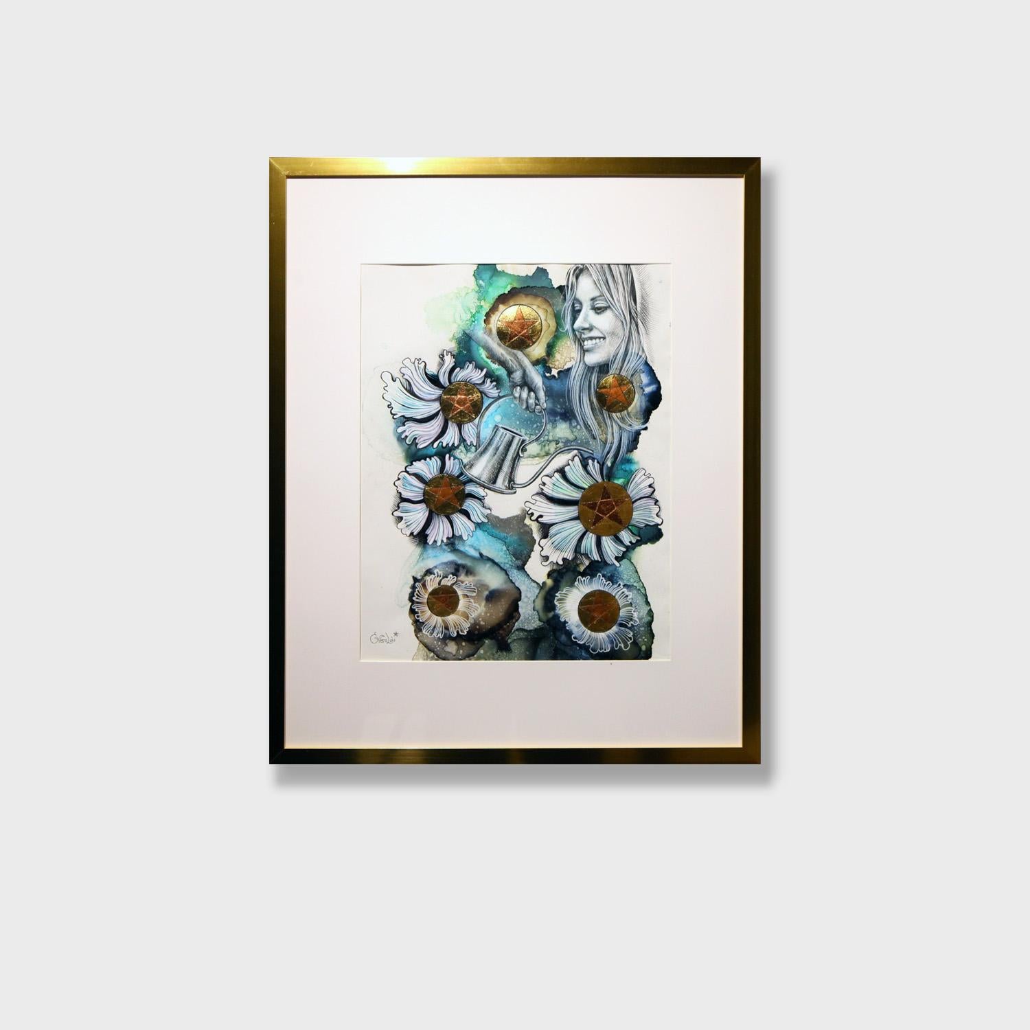Figuratives Kunstwerk „Growth (Seven of Pentacles)“ aus dem magischen Realismus von Evgeniya Golik – Painting von Evgeniya Golik 