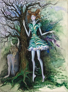 Magic Realism Figurative Artwork, "Lost in Woods" by Evgeniya Golik