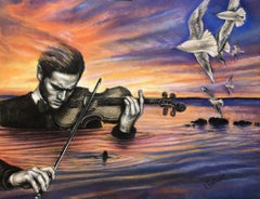 Opera d'arte figurativa di realismo magico, "L'aria su una corda G" di Evgeniya Golik