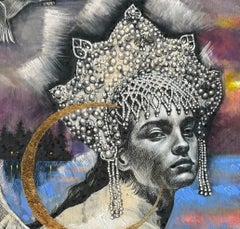 Magic Realism Figurative Artwork, "Swan Song" by Evgeniya Golik