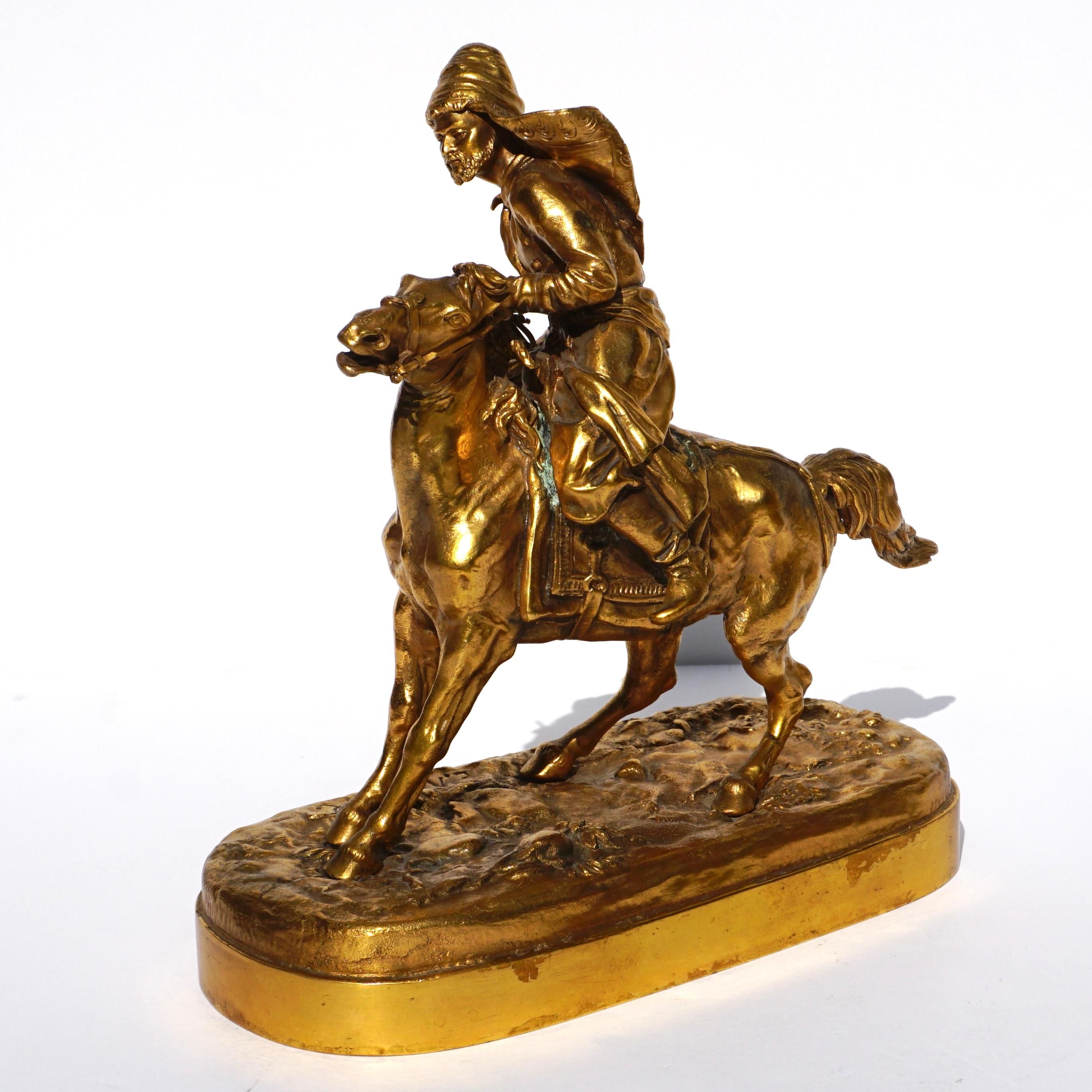 Cast Eugene Alexandrovich Lanceray (Russian, 1848-1886) Cossack on Horse For Sale