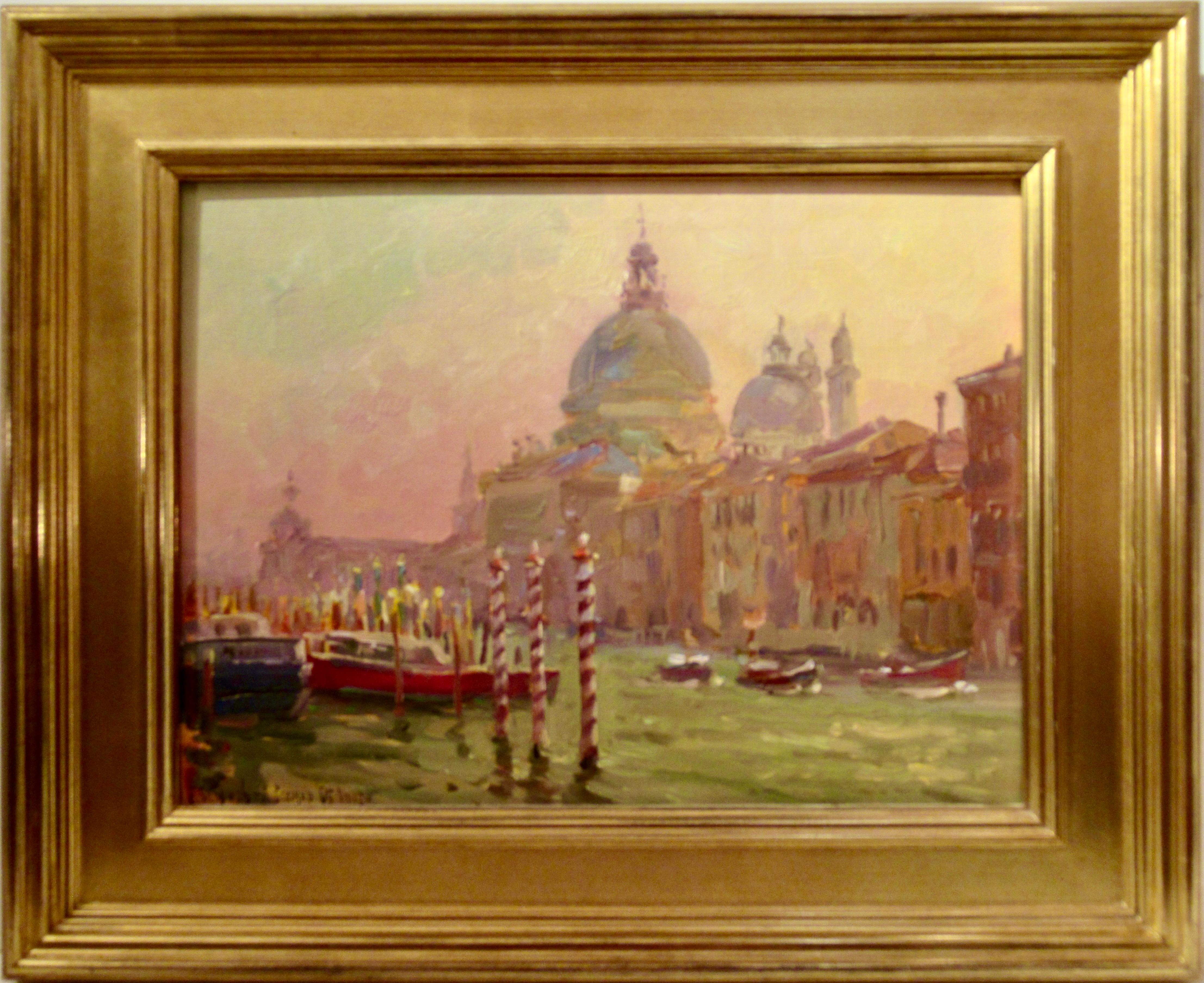 Evgeny & Lydia Baranov Landscape Painting - Venezia (Della Salute in Morning Haze)