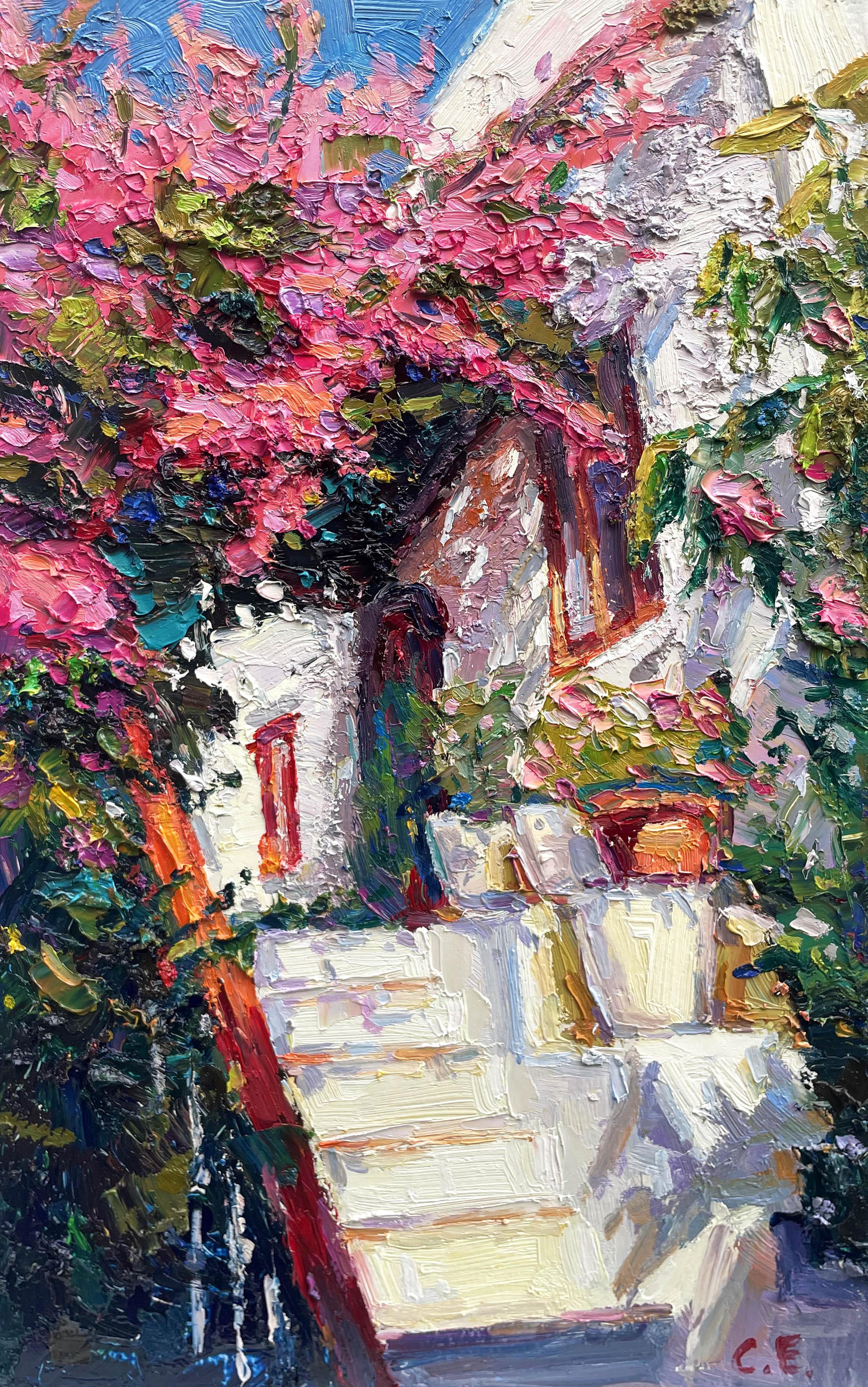Landscape Painting de Evgeny Chernyakovsky - "Árbol en flor"
