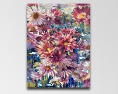 Cespuglio di fiori, dipinto paesaggistico, olio su tela, 2024