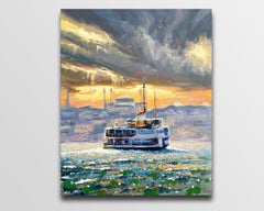 Evening Sea Sunset, Landscape Painting, Oil on Canvas, 2024