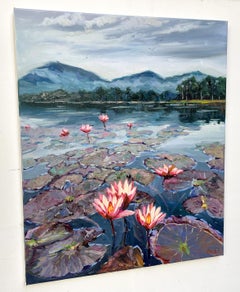 "Lac avec des nénuphars