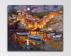 "Night city at the pier"