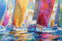 Sailboats, Impressionist Landscape Painting, Oil on Canvas, 2026