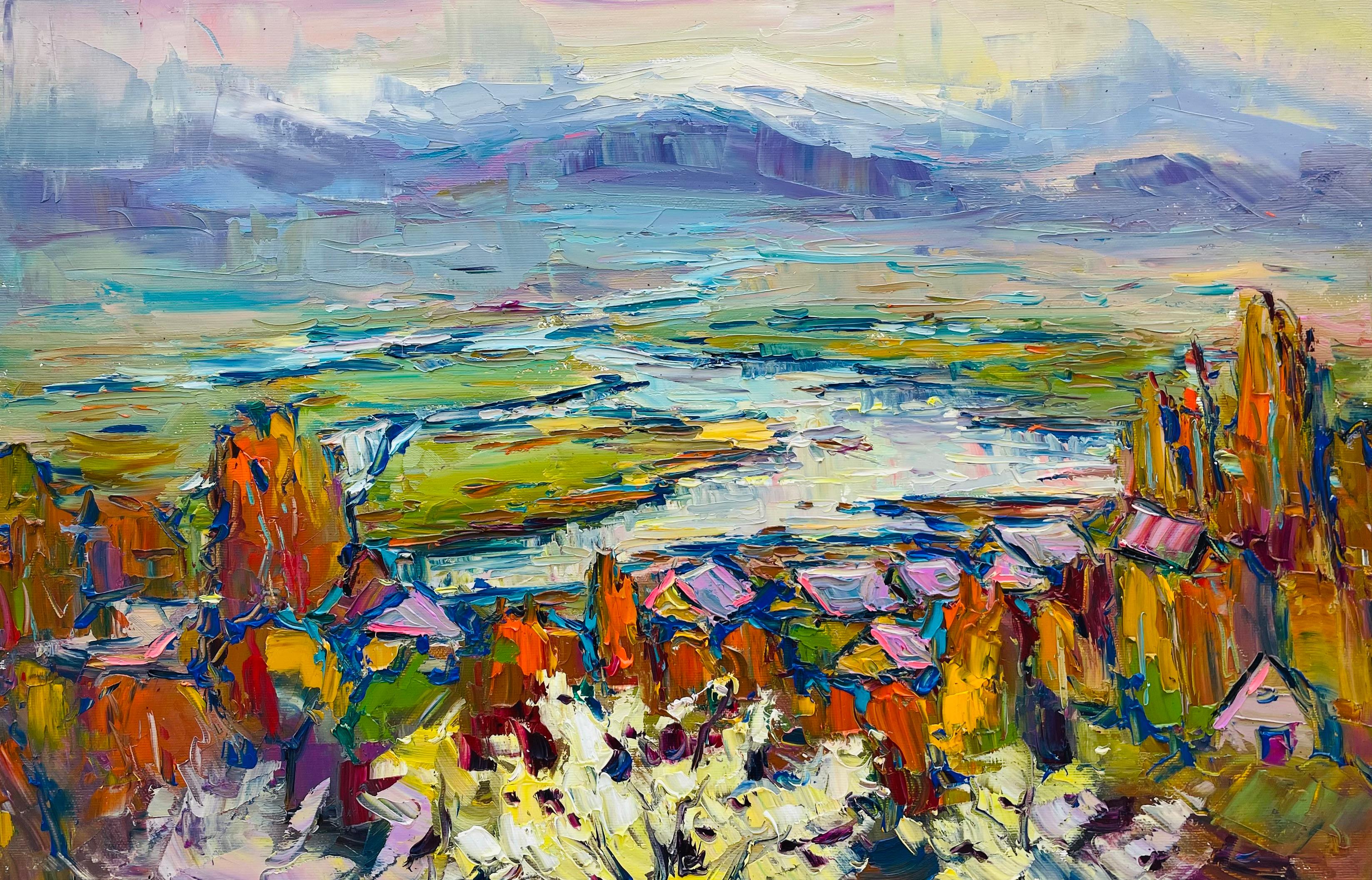 "Sunset by the river"