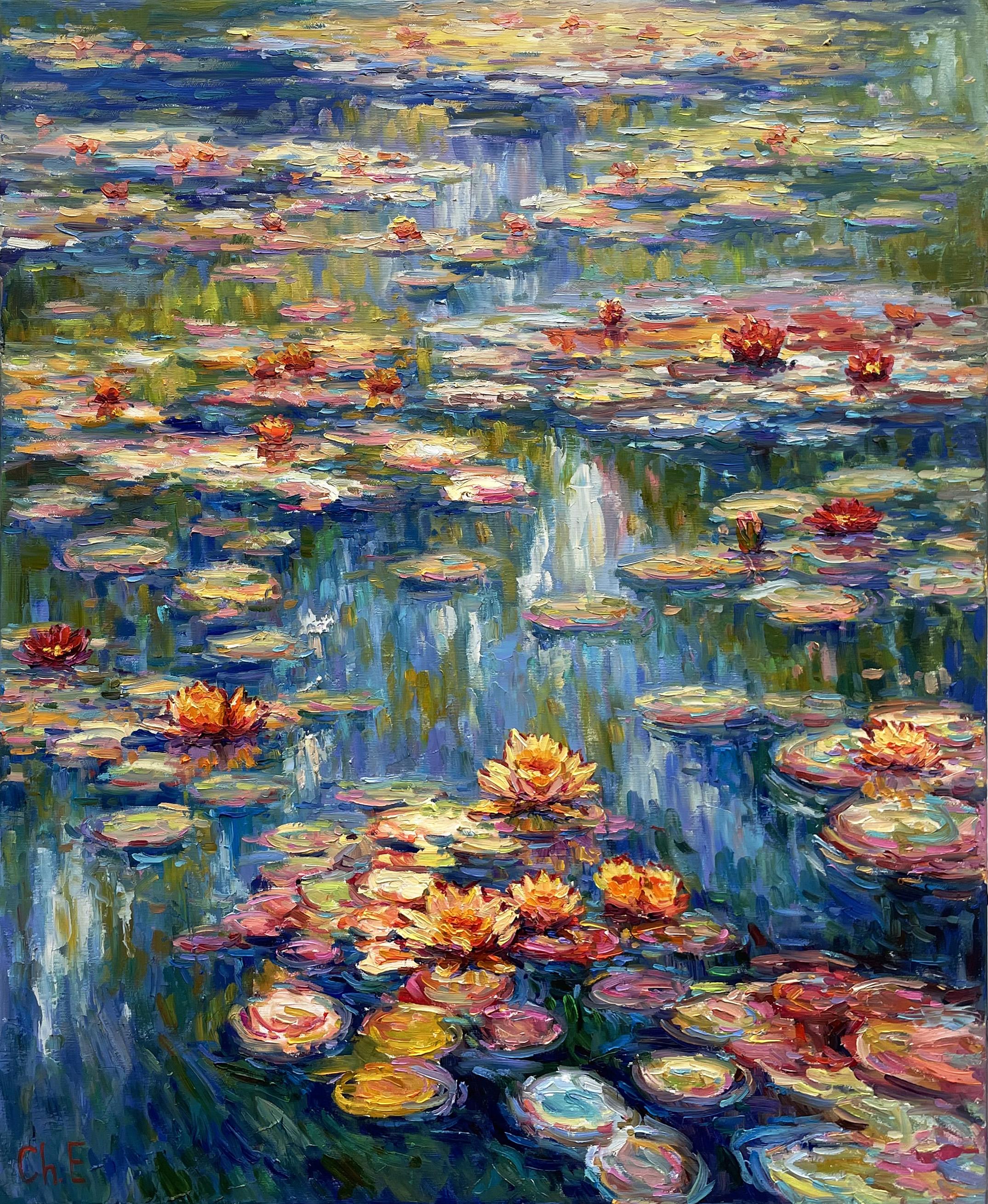 Evgeny Chernyakovsky Landscape Painting - "Water lilies"
