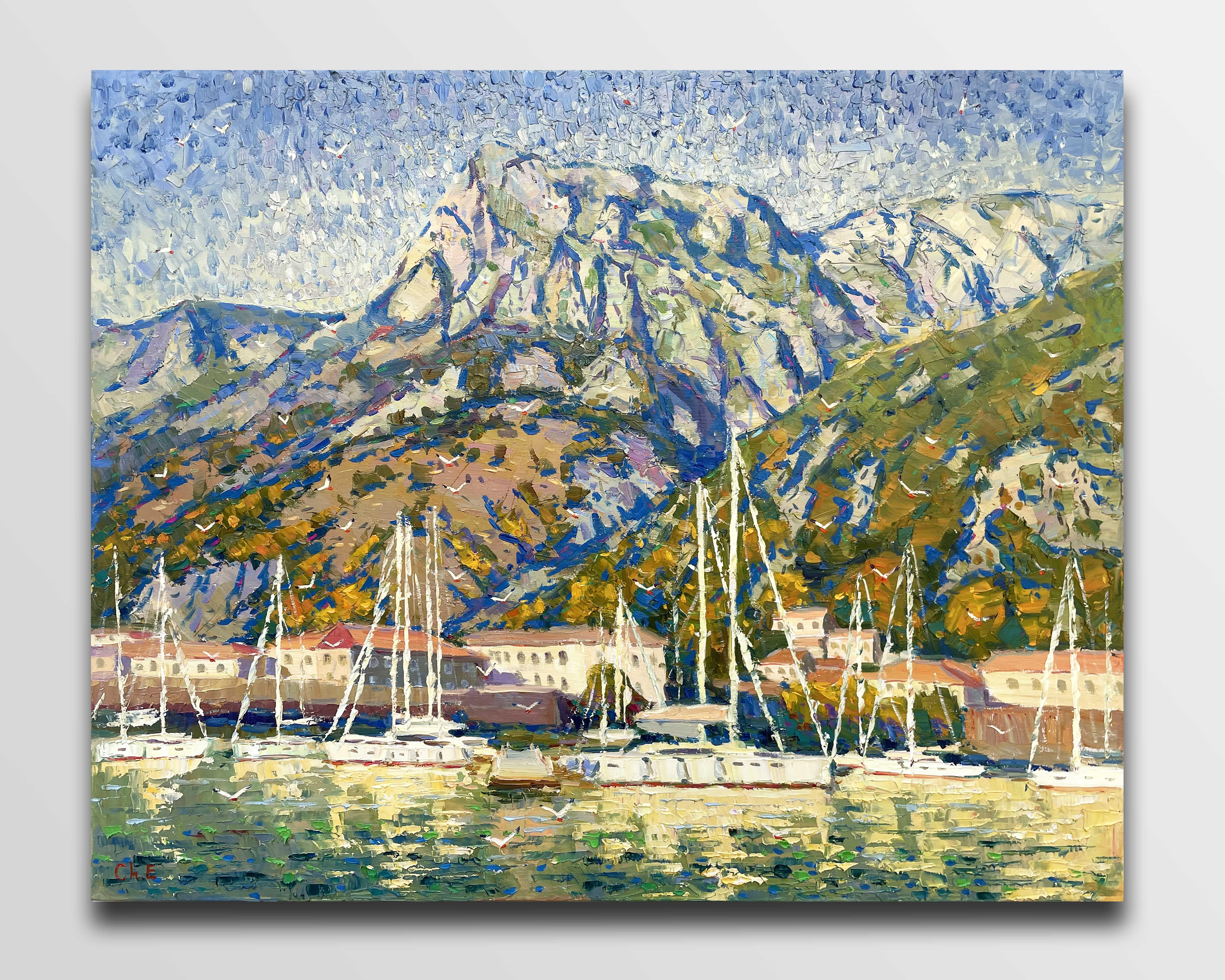 "Yachts at the pier"