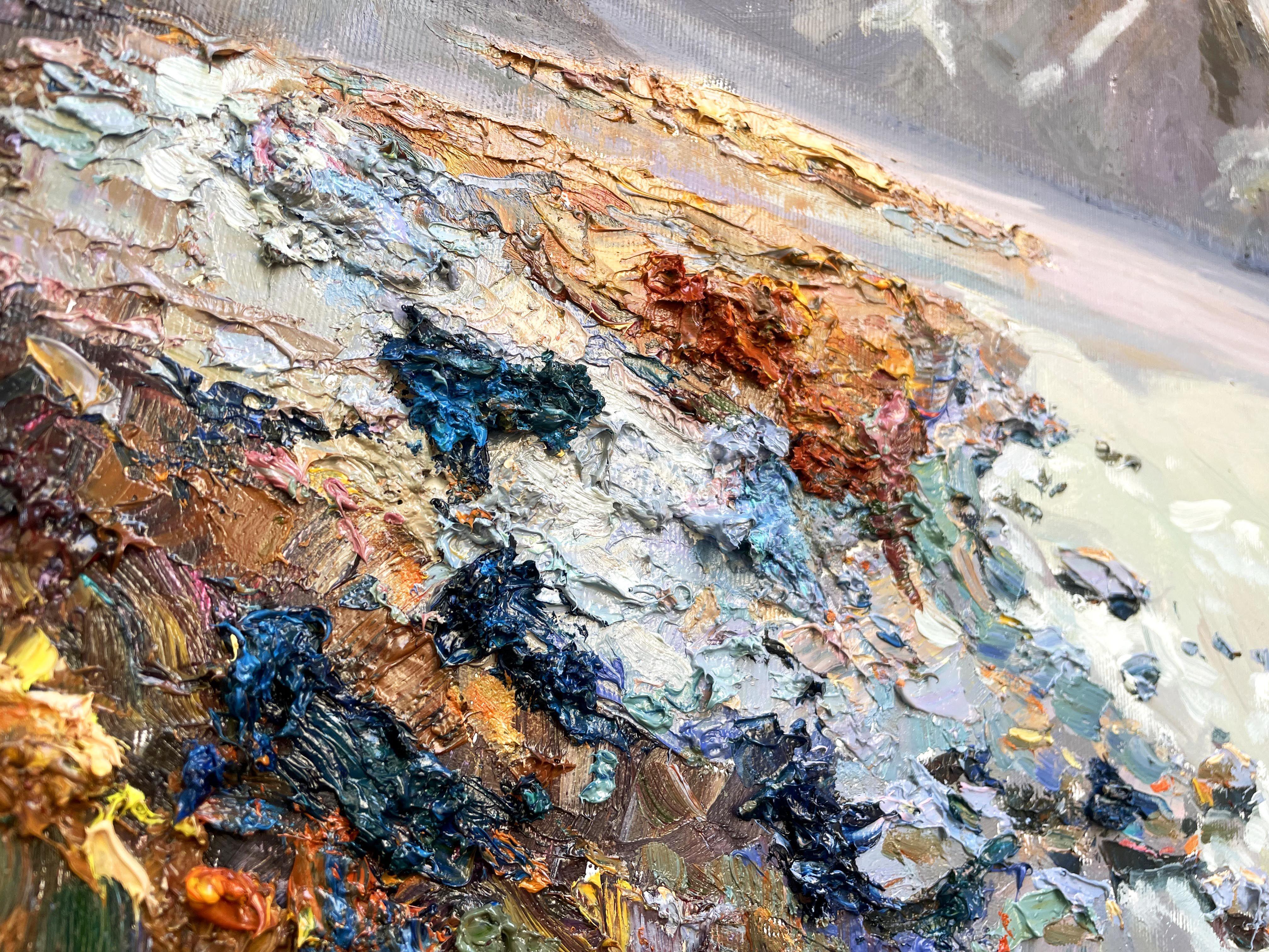 Óleo original del artista ucraniano Evgeny Chernyakovsky    