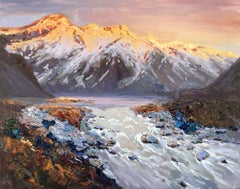 Alpine morning, Painting, Oil on Canvas