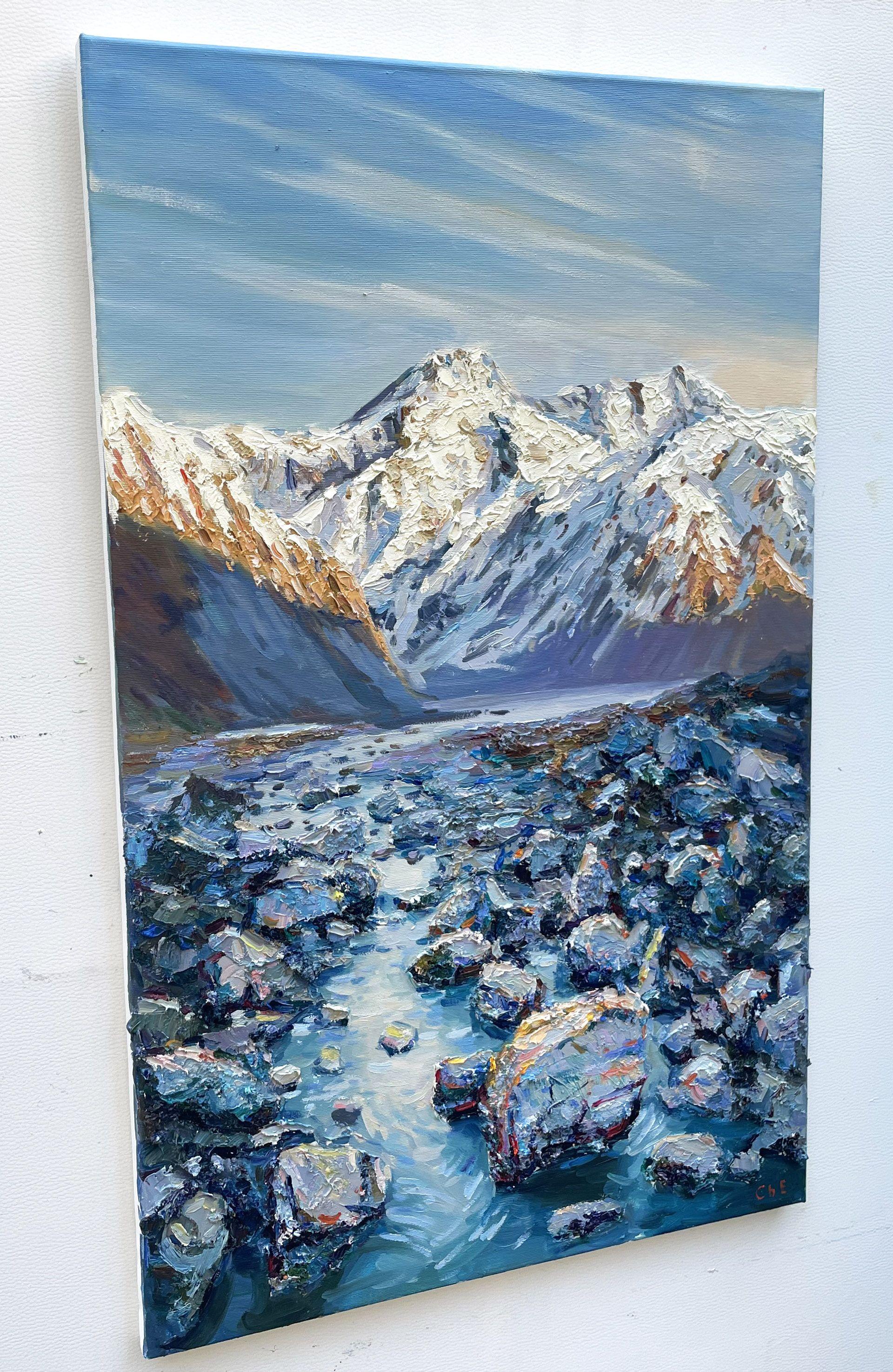 Montañas alpinas, Pintura, Óleo sobre lienzo - Painting Impresionista de Evgeny Chernyakovsky