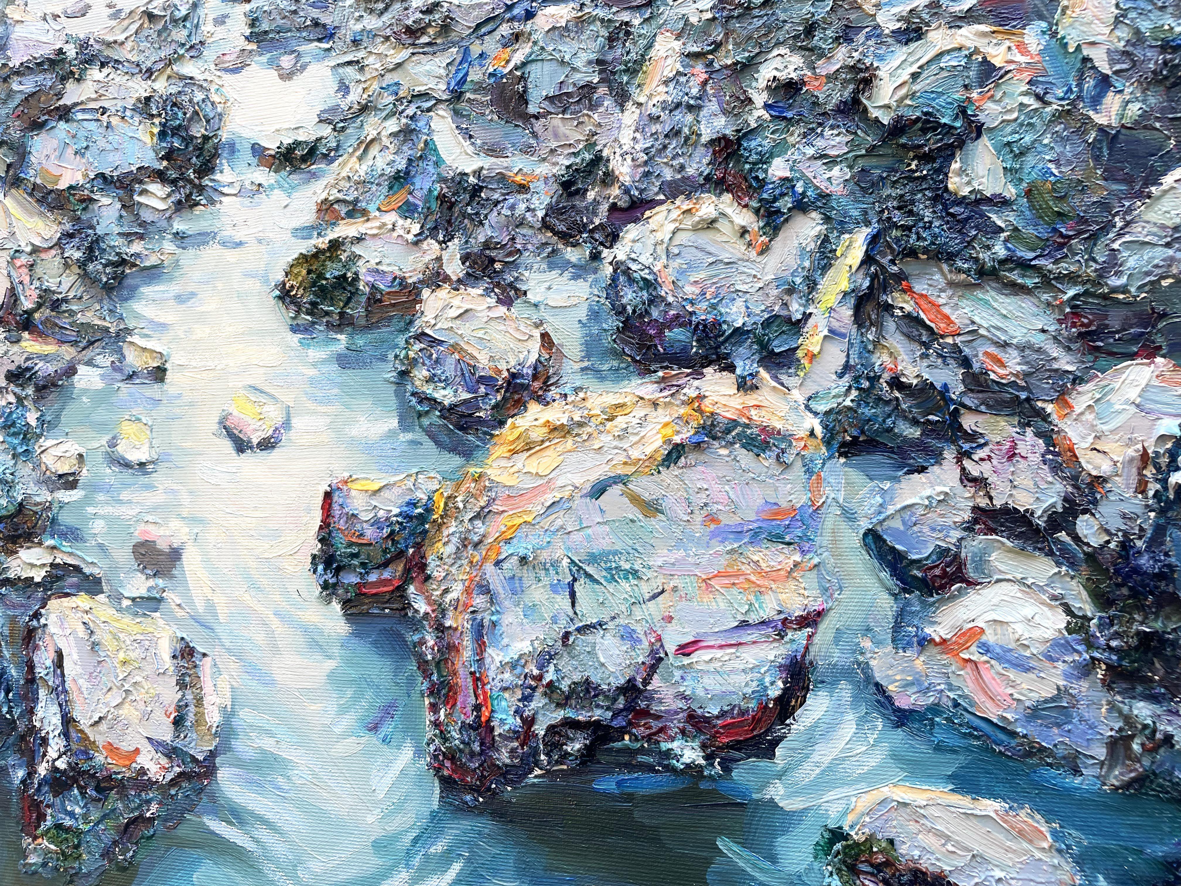 Montañas alpinas, Pintura, Óleo sobre lienzo en venta 1