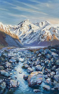 Alpine Mountains, Painting, Oil on Canvas