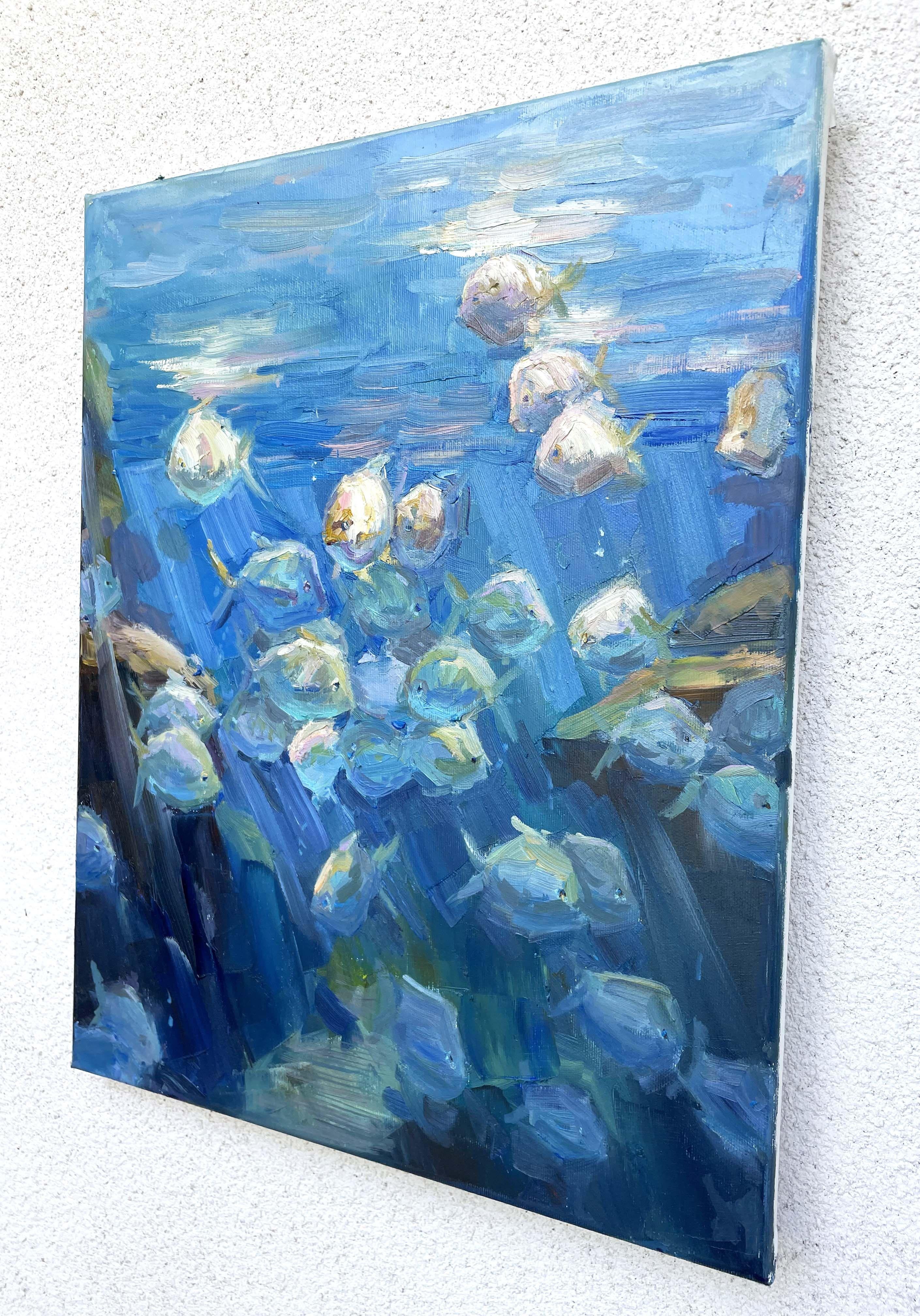 Aquarium, peinture sur toile - Impressionnisme Painting par Evgeny Chernyakovsky