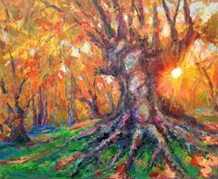 Forêt d'automne, peinture, huile sur toile