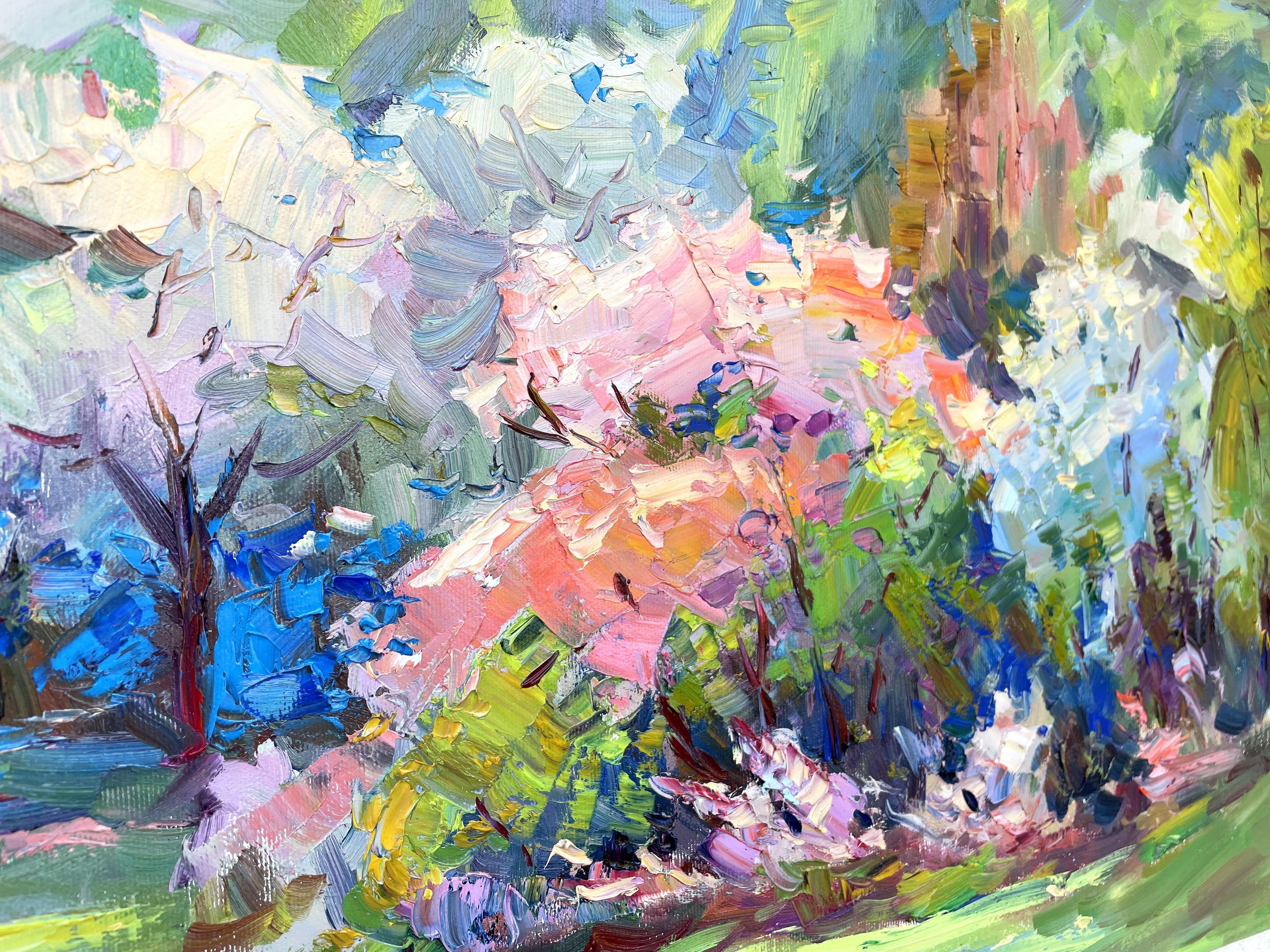 Blooming garden, Painting, Oil on Canvas For Sale 3