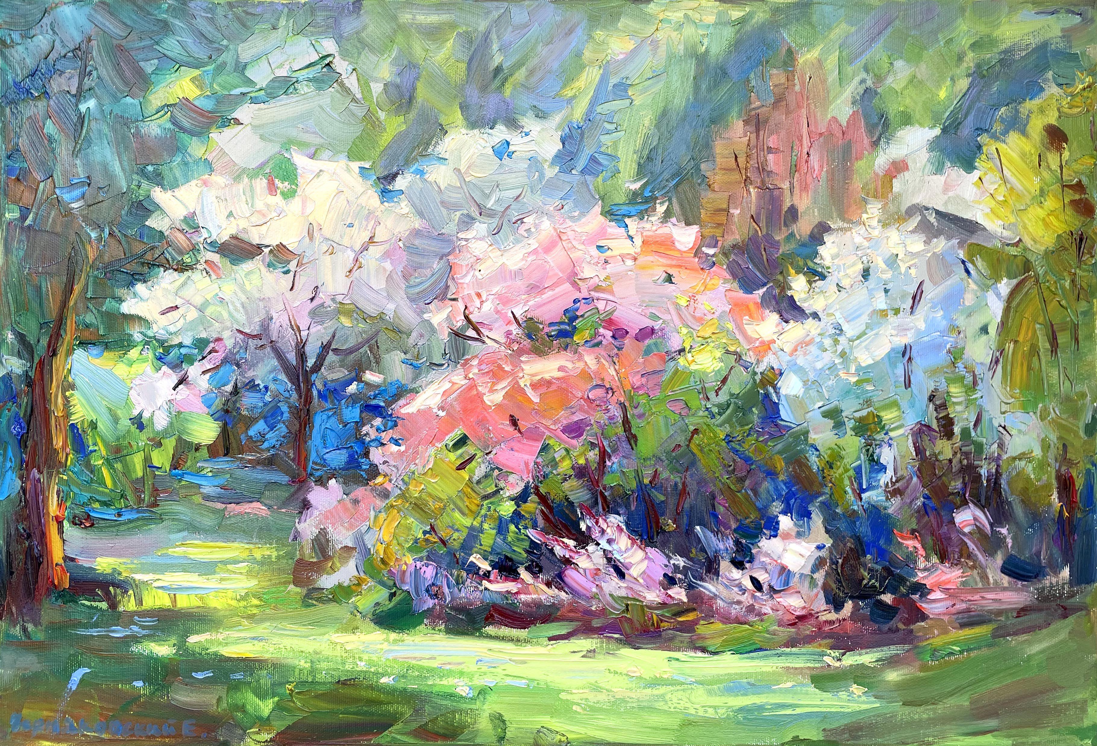 Original Oil painting by Ukrainian artist Evgeny Chernyakovsky    "Blooming garden"  40.0 X 60.0 CM / 15.7 X 23.6 IN  HIGH QUALITY oil on canvas  Signed on the front and back  Dated 2022  Good condition  GUARANTEE OF AUTHENTICITY   :: Painting ::