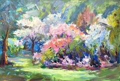 Blütengarten, Gemälde, Öl auf Leinwand