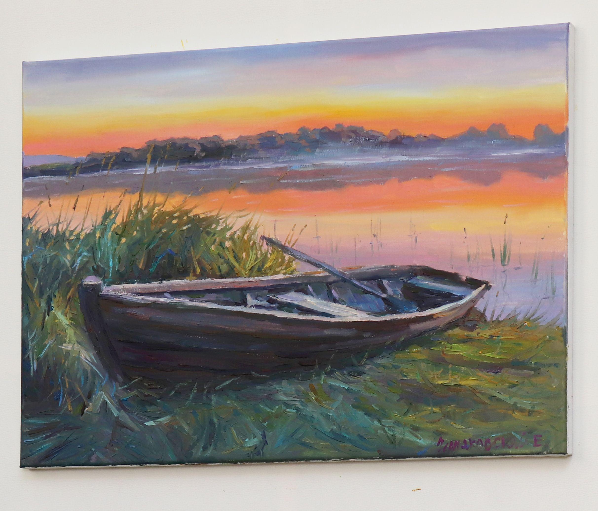 Boat, Painting, Oil on Canvas For Sale 1