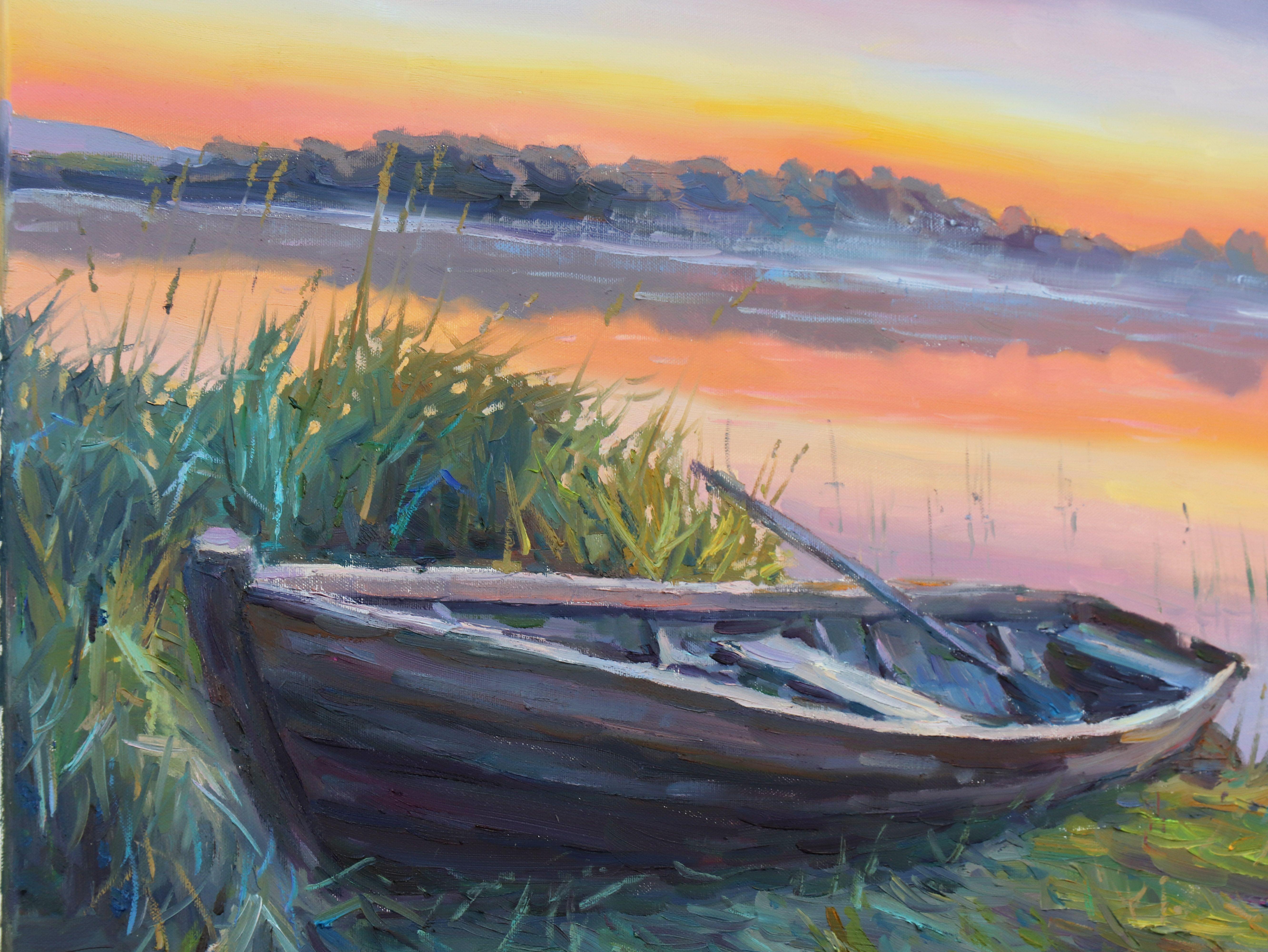Boat, Painting, Oil on Canvas For Sale 3